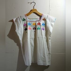 Embroidered White Top with Multicolor Accents ( Bag C )